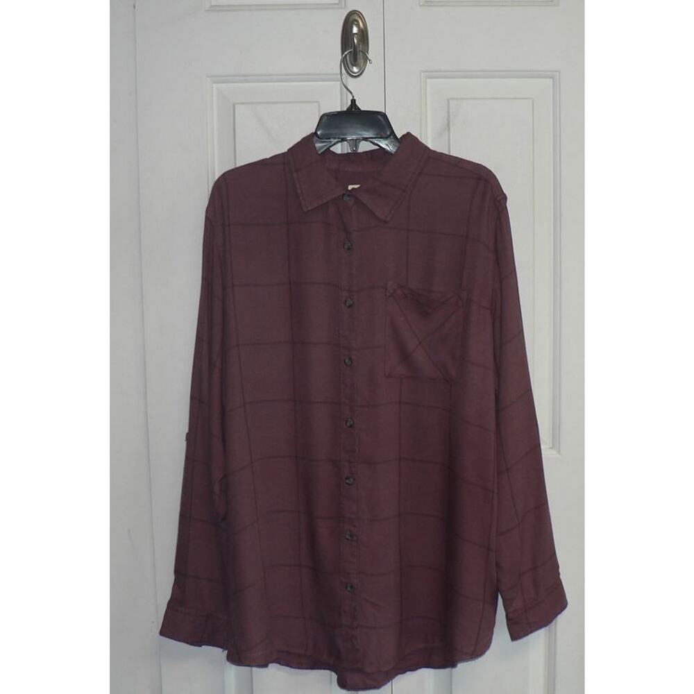 Magellan Willow Creek‎ Long Sleeve Plaid Button Down in Zinfandel Plaid XL $25